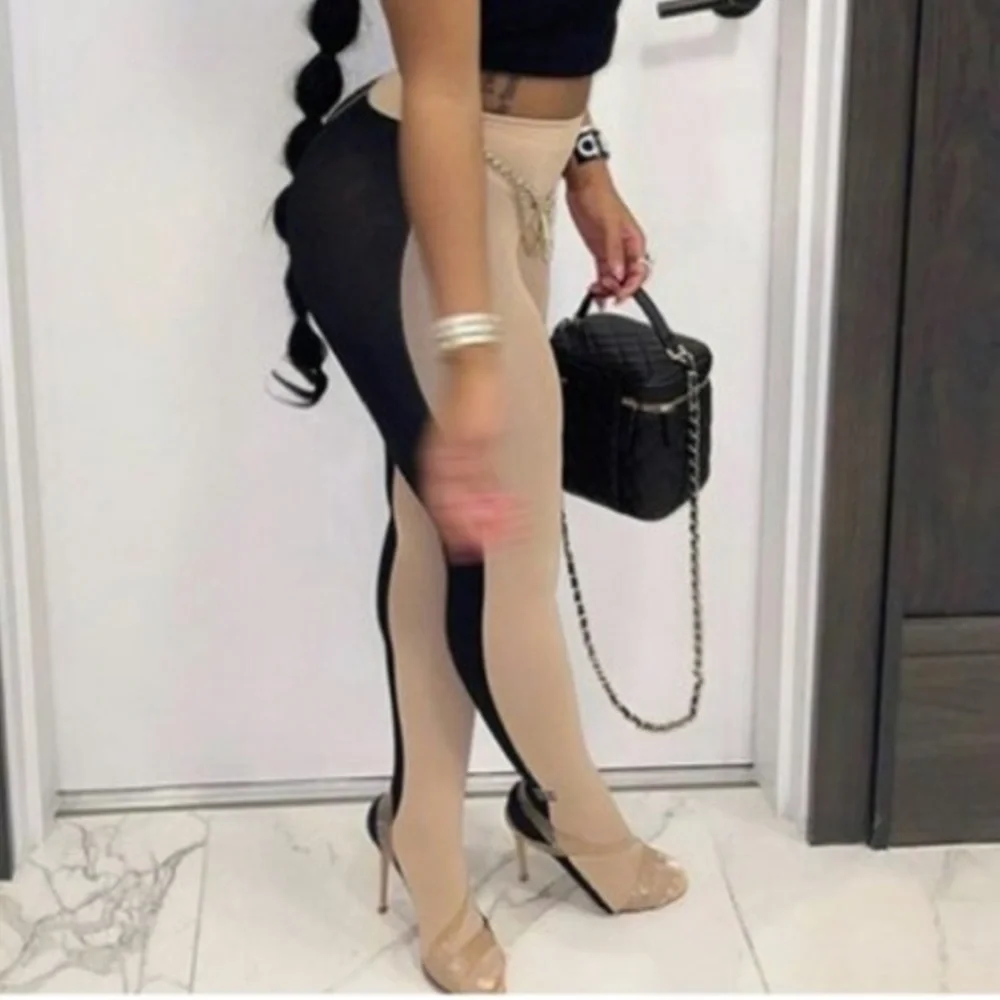 Sexy 2 Tone Legging W/ Booty Footies 1/2 Brown & Black stockings/leggings/ pants